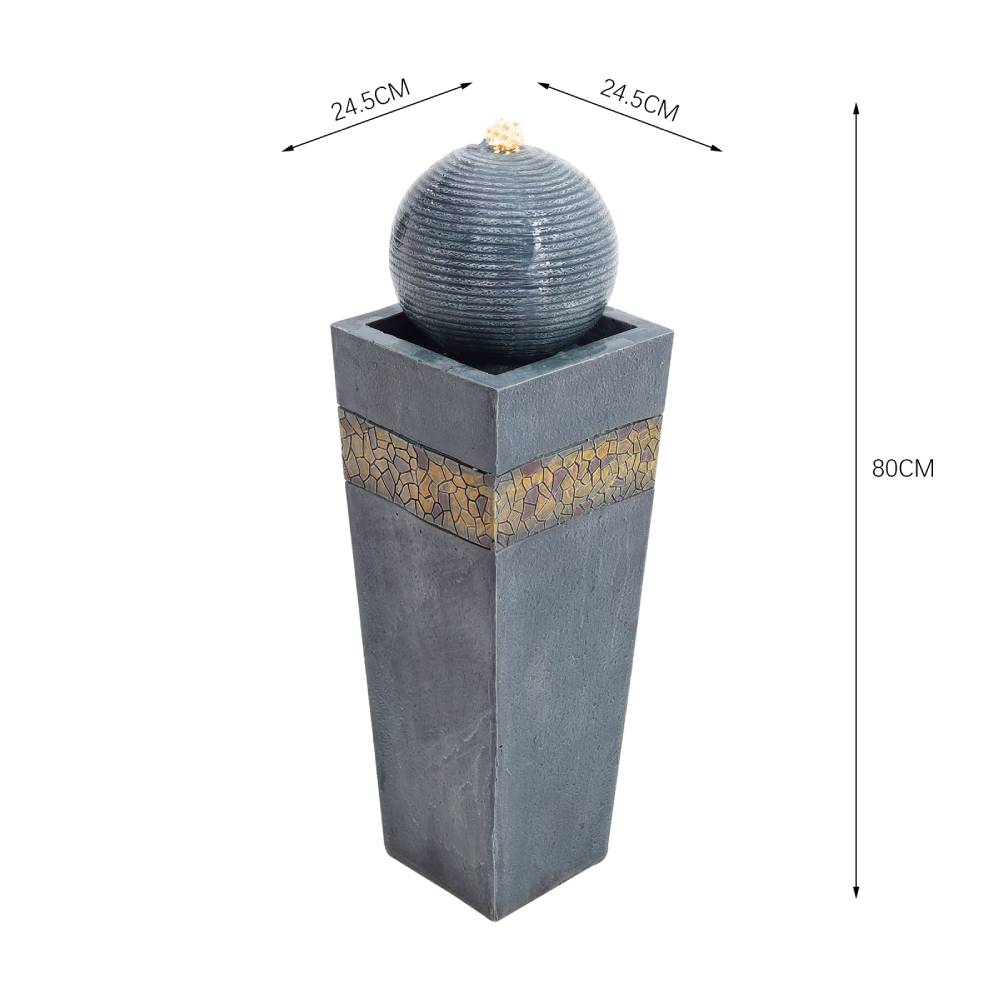 Modern Style Trapezoidal Water Polo Fountain With Warm Light Outdoor