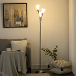 Modern Upright Floor Lamp With 3 Light Steel Base