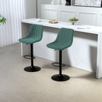 Bar Stools Set Of 2 Adjustable Swivel With Backrest | One Size | Green