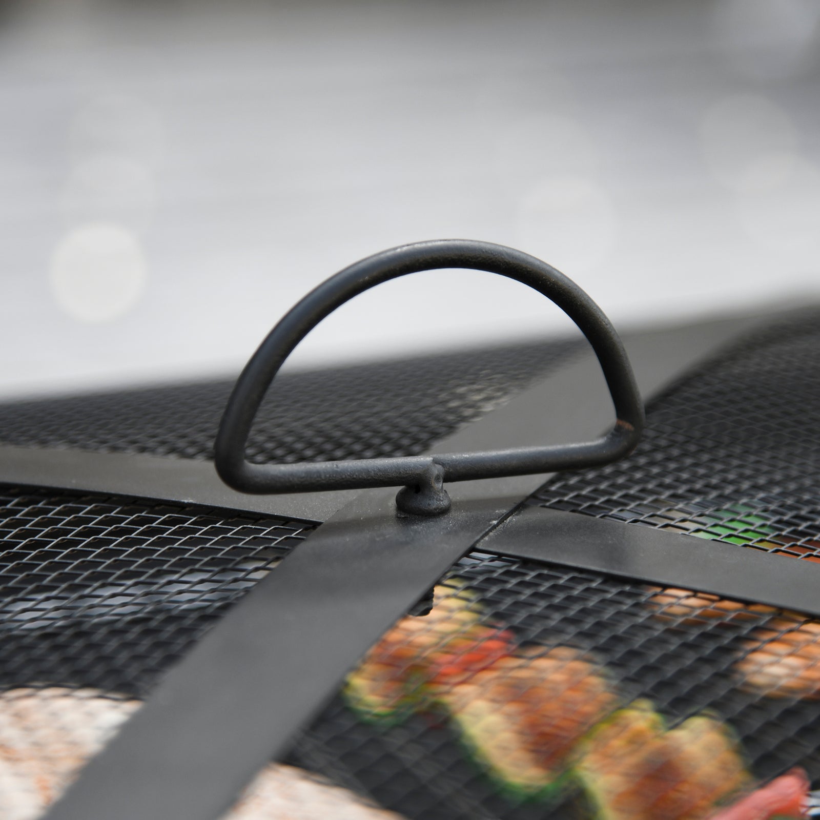 Square Fire Pit Table W/ Grill Shelf, 76cm