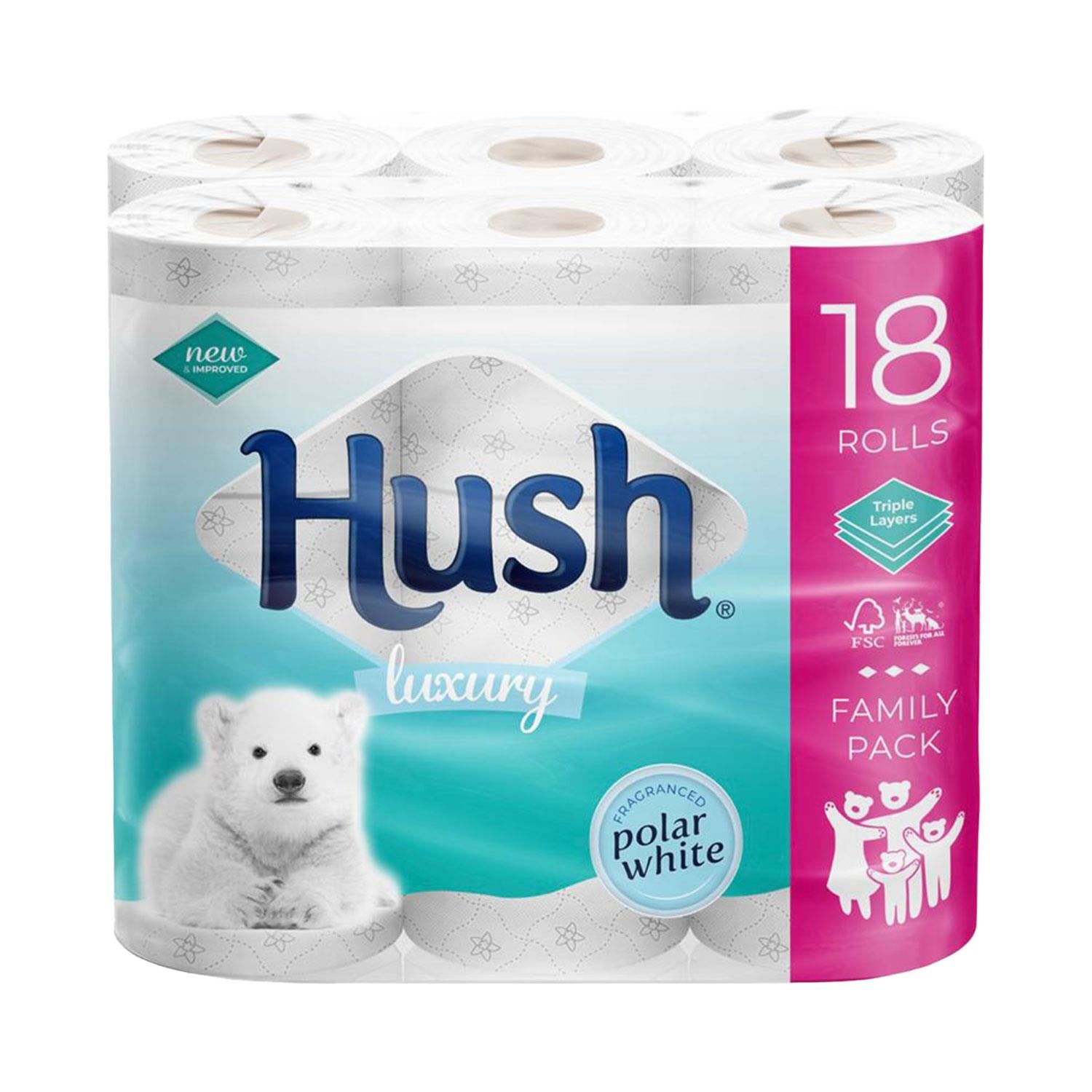 Hush Luxury 3ply Bathroom Tissue, 72 Rolls - Scented Core