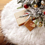 Snow White Plush Christmas Tree Skirt For Holiday Decoration 78cm/90cm/122cm Diameter | Medium | White