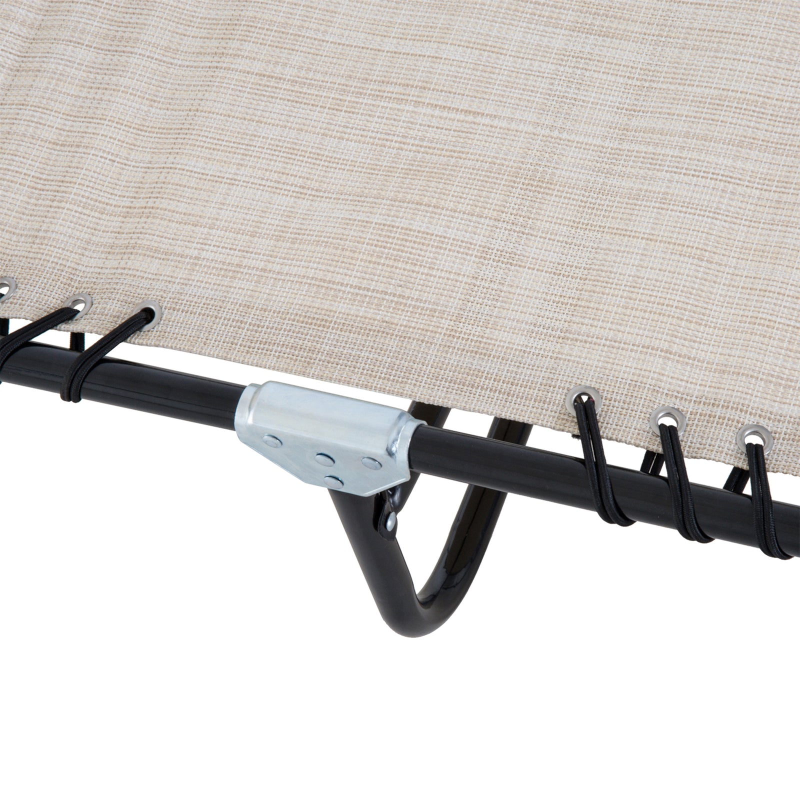 Foldable Beach Chaise Lounge 4 Adjustable Positions | Set of 1 | Cream