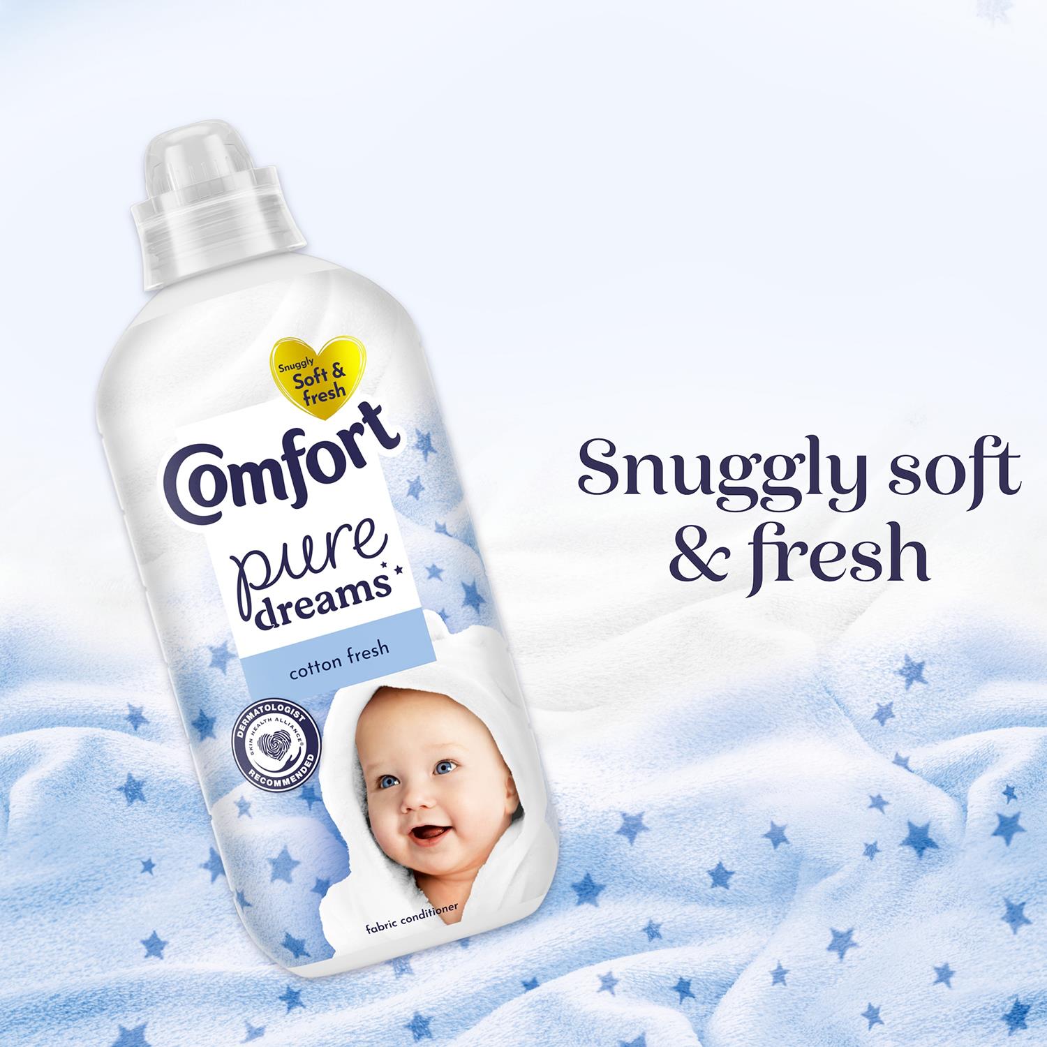 Comfort Fabric Conditioner Pure Dreams Cotton Fresh 288 Washes, 1.44 L
