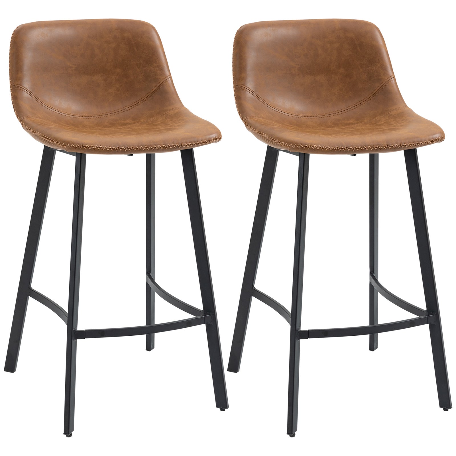 Industrial Bar Stools With Steel Legs Set Of 2