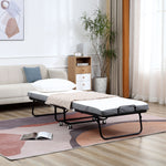 Folding Bed With 10cm Mattress Portable Guest Bed With Wheel