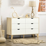 Chest Of Drawers, 6 Drawer Unit Storage Chest White Brown