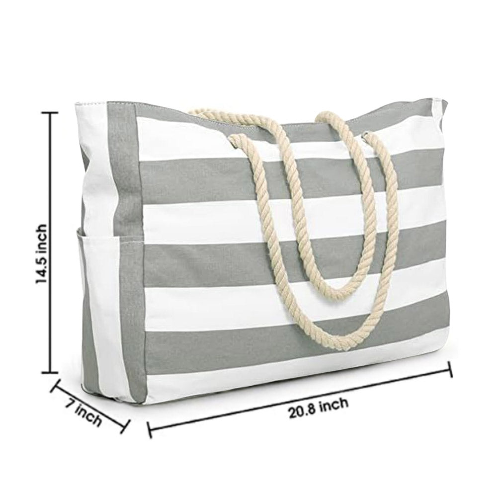 Polyester Large Capacity Tote Bag Beach Bag | Grey