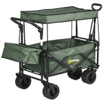 Trolley Cart Storage Wagon With Handle, Canopy Black | Green