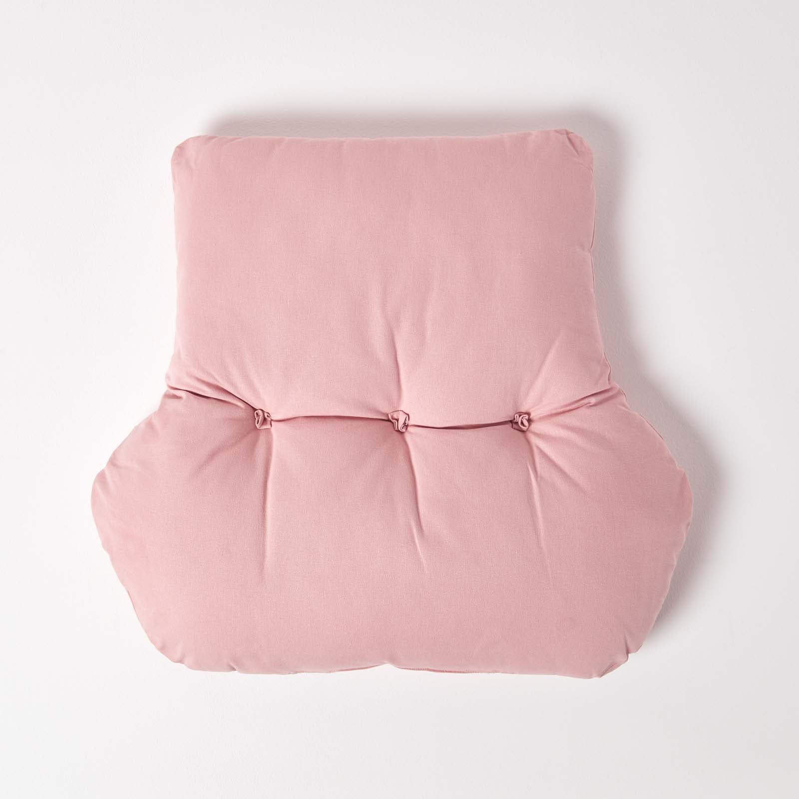 Cotton Back Support Thick Lumbar Cushion | Pink