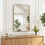 Rectangular Wall Mirror, 90 X 60 Cm Wall Mounted Bathroom Mirror | Gold