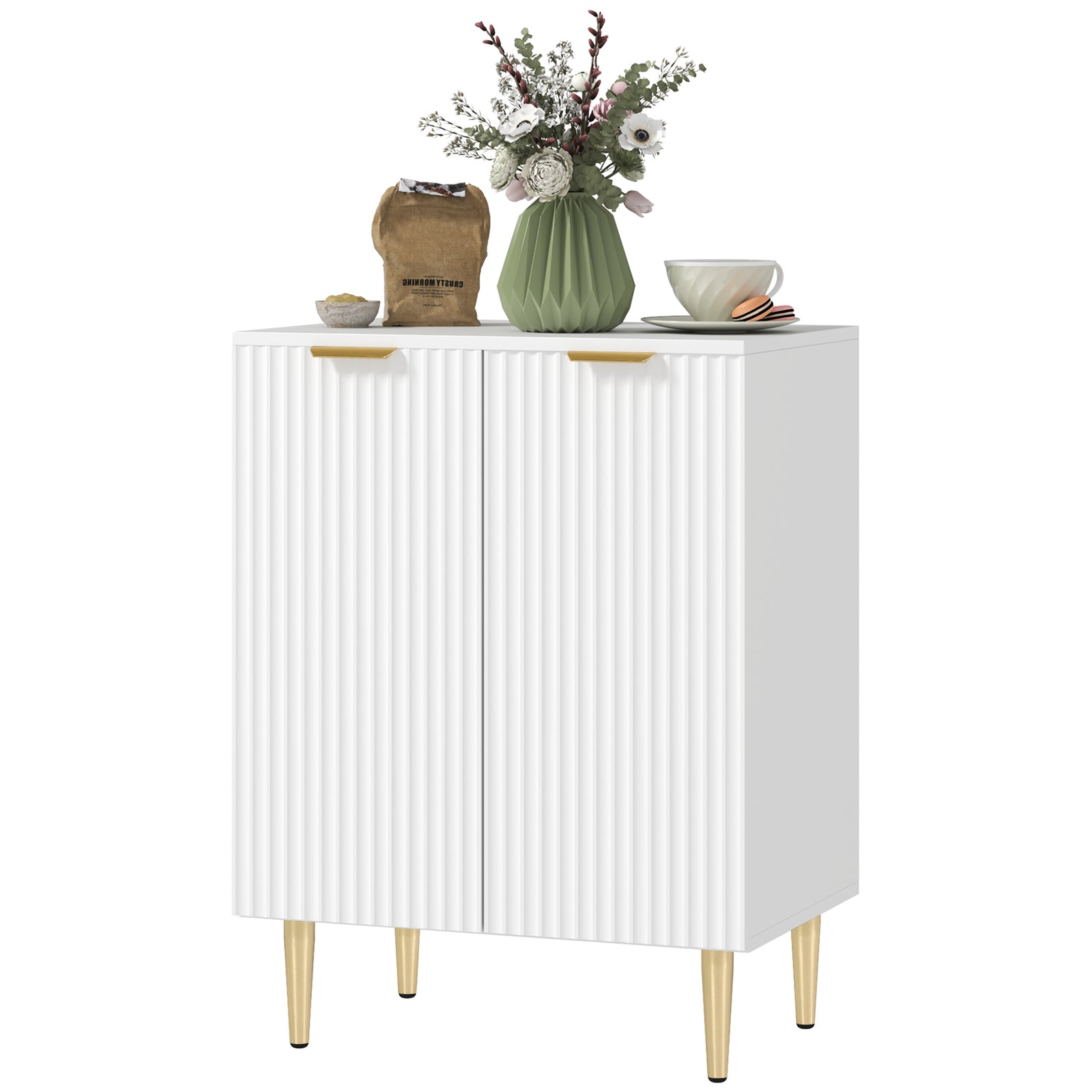 Sideboard Buffet Cabinet With Adjustable Shelf, White