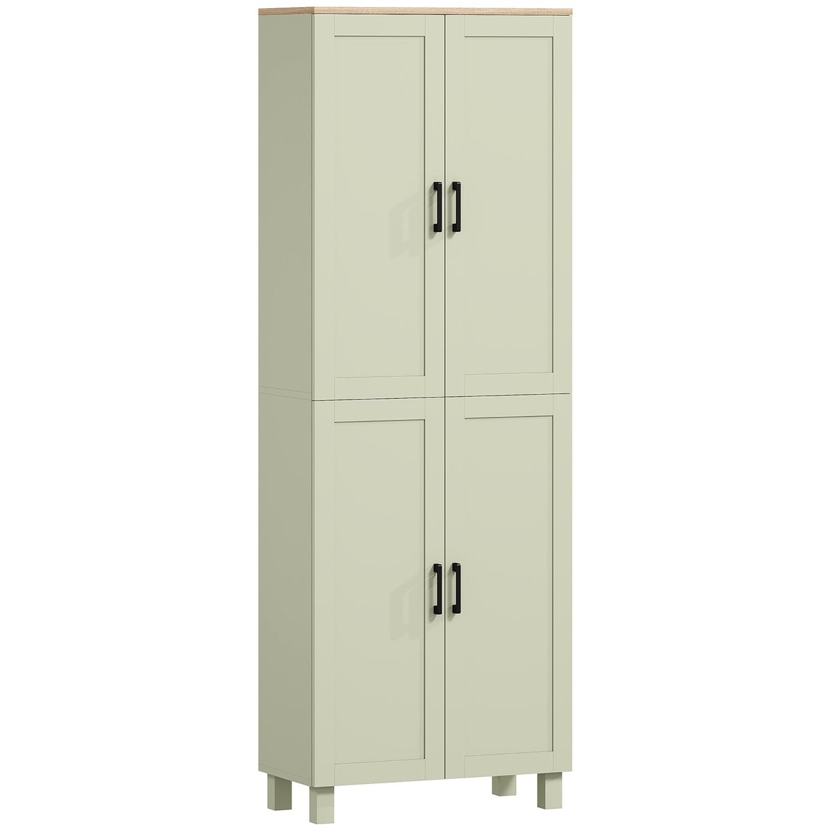 HOMCOM Modern Kitchen Cupboard Storage Cabinet With 6 Shelves, Green