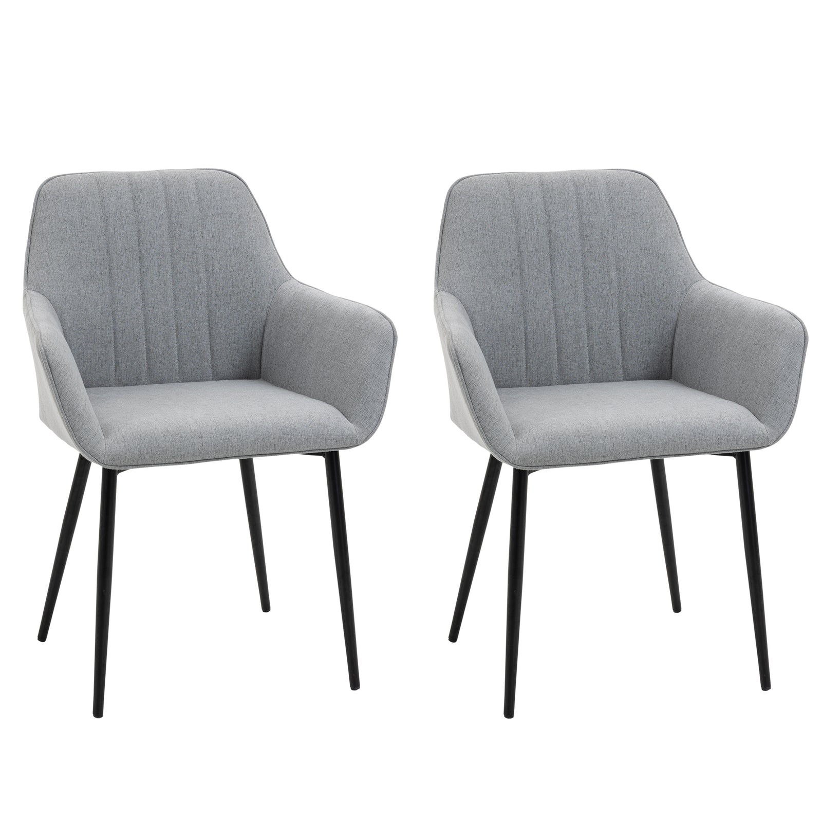 Dining Chairs Set Of 2 Linen Fabric Accent Chairs Metal Legs