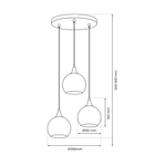 Monte Hand Made Circular Designer Pendant Lamp Smoked Glass Shades
