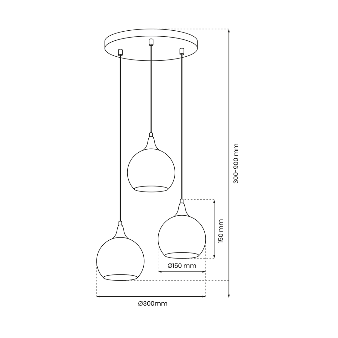 Monte Hand Made Circular Designer Pendant Lamp Smoked Glass Shades