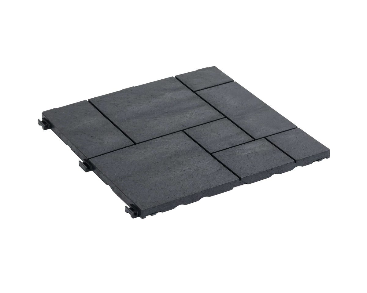 Pack Of 10 Mosaic Composite Interlocking Decking Tiles | Dark Grey