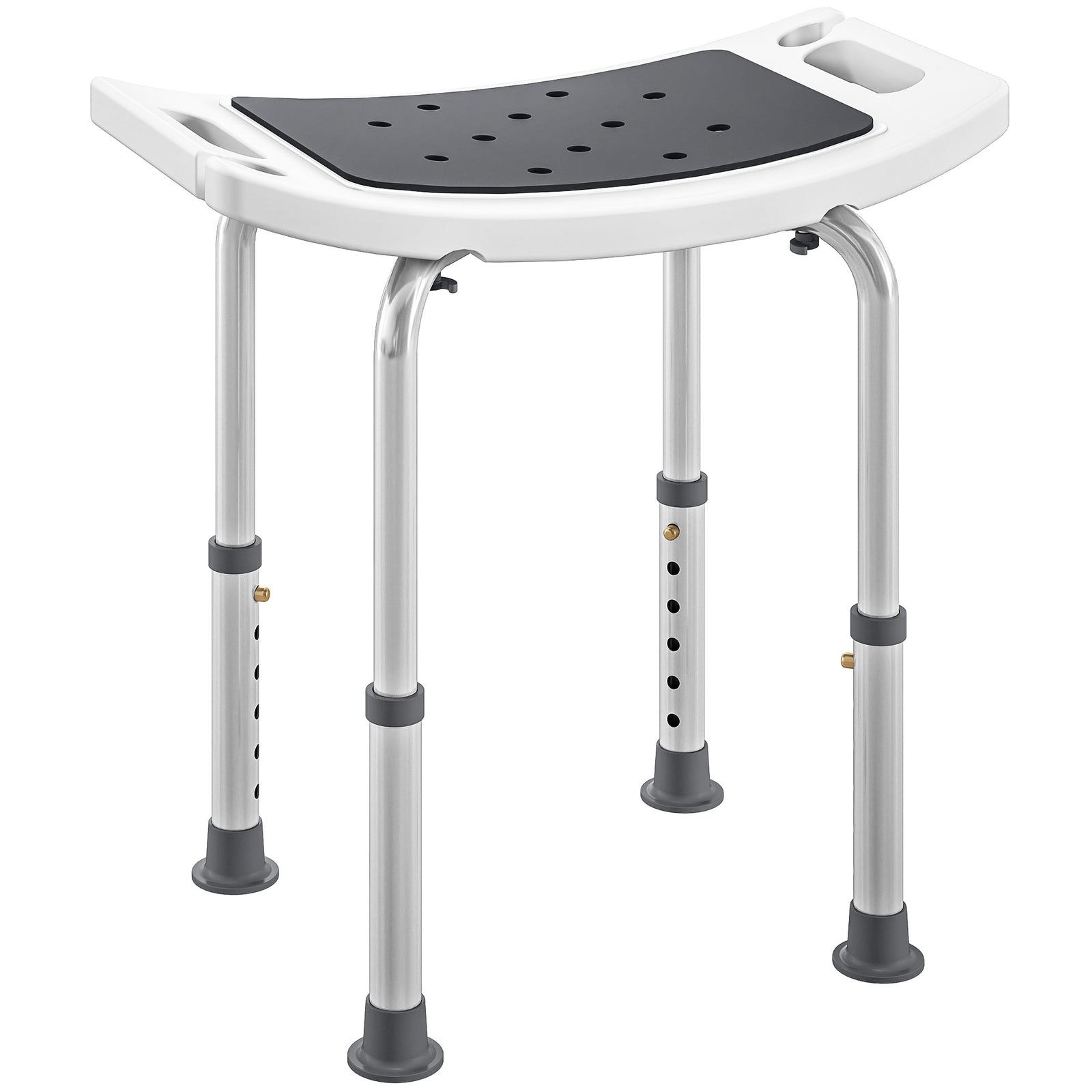 Adjust Aluminium Bath Stool Shower Non-slip W/ Shower Hole | Grey