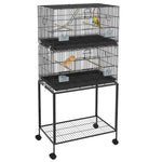 Two-tier Bird Cage On Wheels W/ Stand, For Canaries