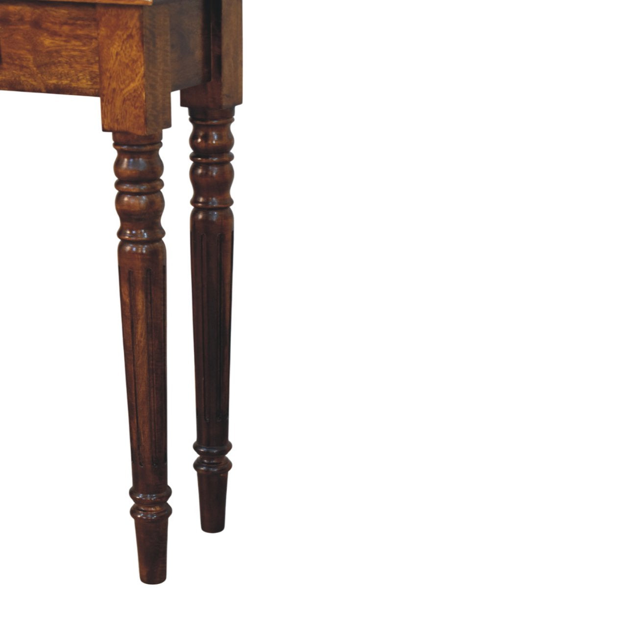 Artisan Furniture Solid Wood Turned Legs 1 Drawer Chestnut Console, Brown