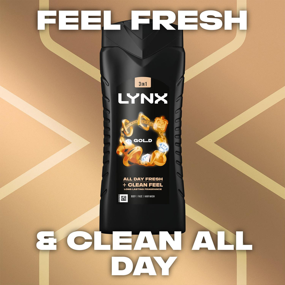 Gold 12h Refreshing Energy Boost Shower Gel Bodywash, 500ml | Set of 24