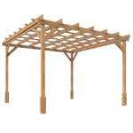 3 X 3 M Wooden Pergola Kit, Garden Gazebo Shelter | Brown