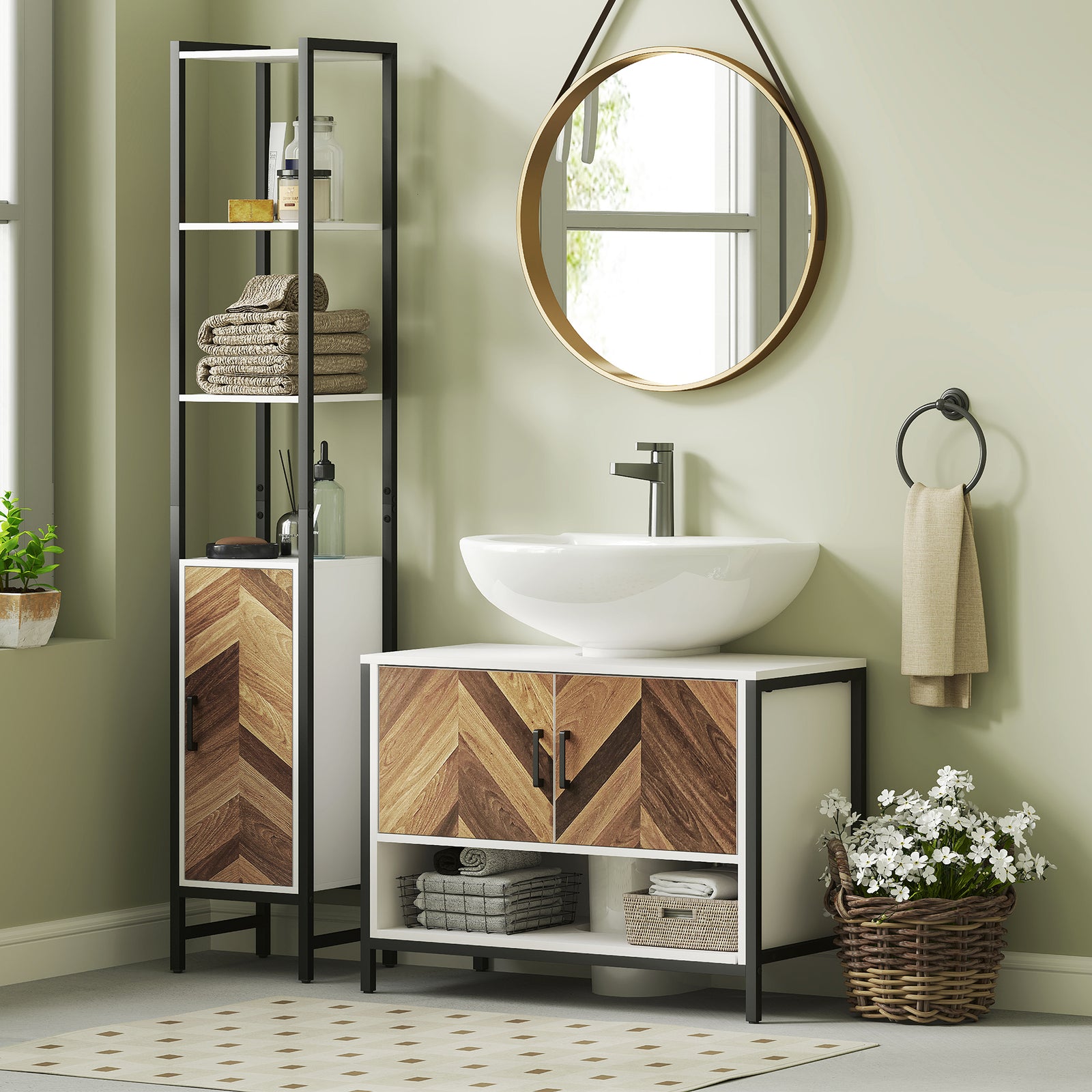Bathroom Under Sink Cabinet For Basin With/without Pedestal