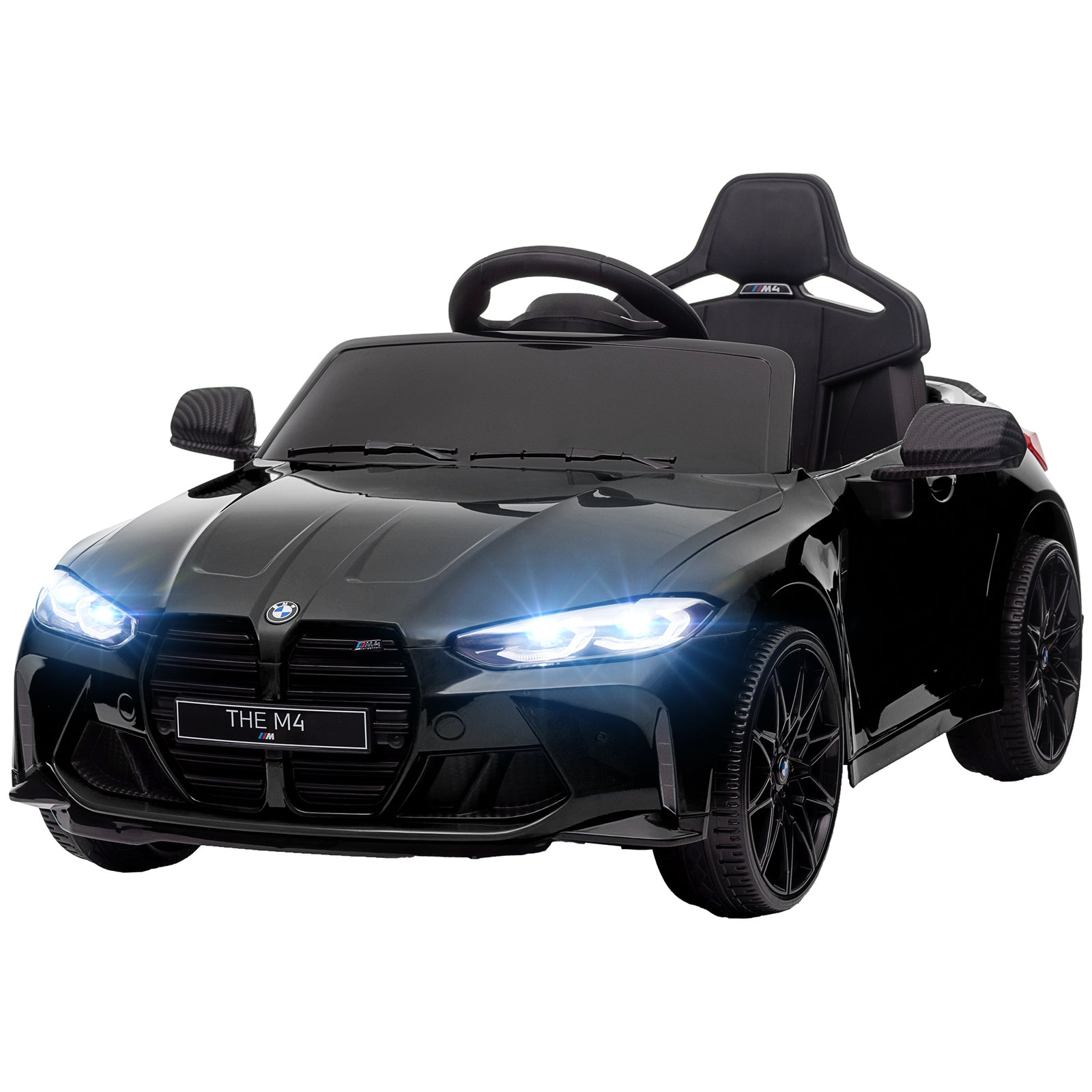 12v Bmw M4 Licensed Kids Electric Car W/ Remote, Suspension | Black