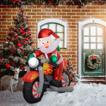 5.6ft Christmas Blow Up Santa Claus Riding Motorcycle Led