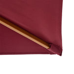 Wooden Garden Parasol Sun Shade Outdoor Umbrella Canopy | Red