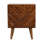 Solid Wood Lille 2 Drawer Bedside