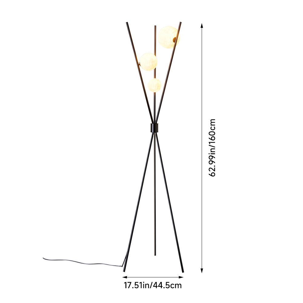 Breeins Metal Tripod Standing Floor Lamp With Plastic Lampshade