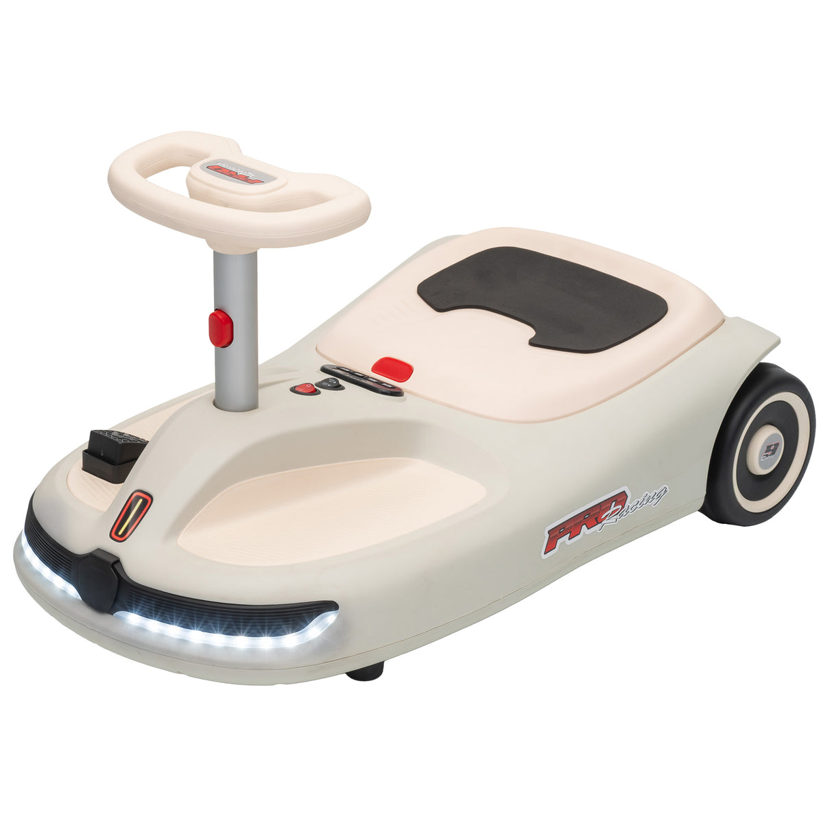 12v Electric Wiggle Car With Pedal, 2 Speeds, Soft Start | White