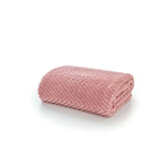 Hemsworth Chevron Soft Touch Throw 130x170cm – Super Cosy Decorative Blanket | 130cm x 170cm | Pink
