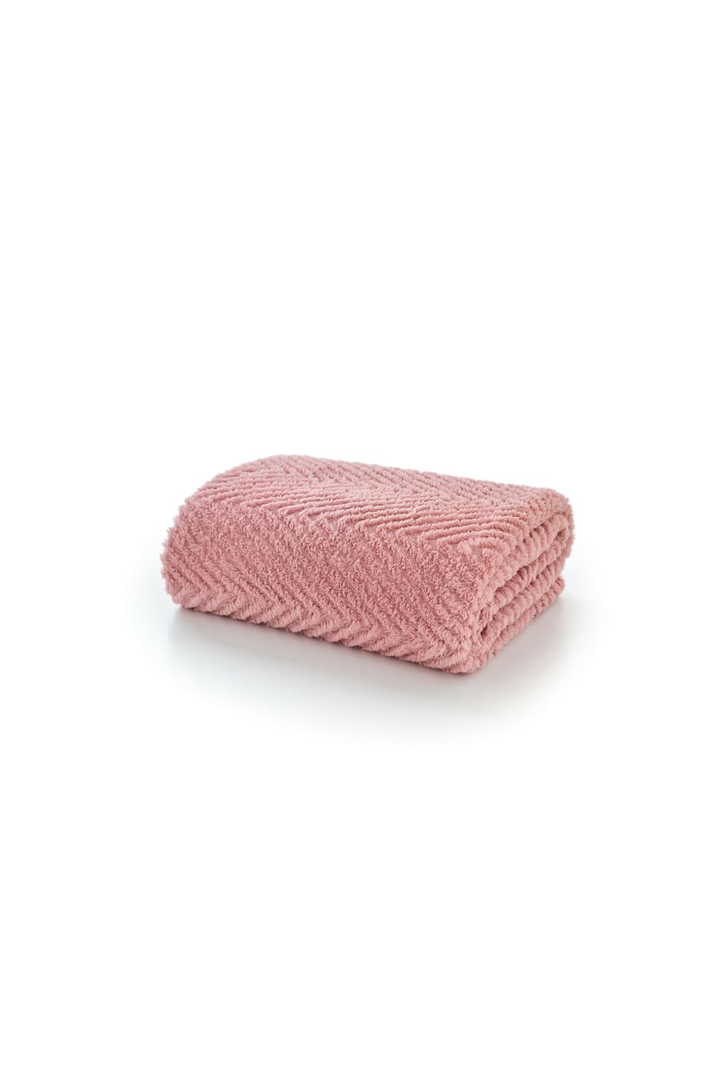 Hemsworth Chevron Soft Touch Throw 130x170cm – Super Cosy Decorative Blanket | 130cm x 170cm | Pink