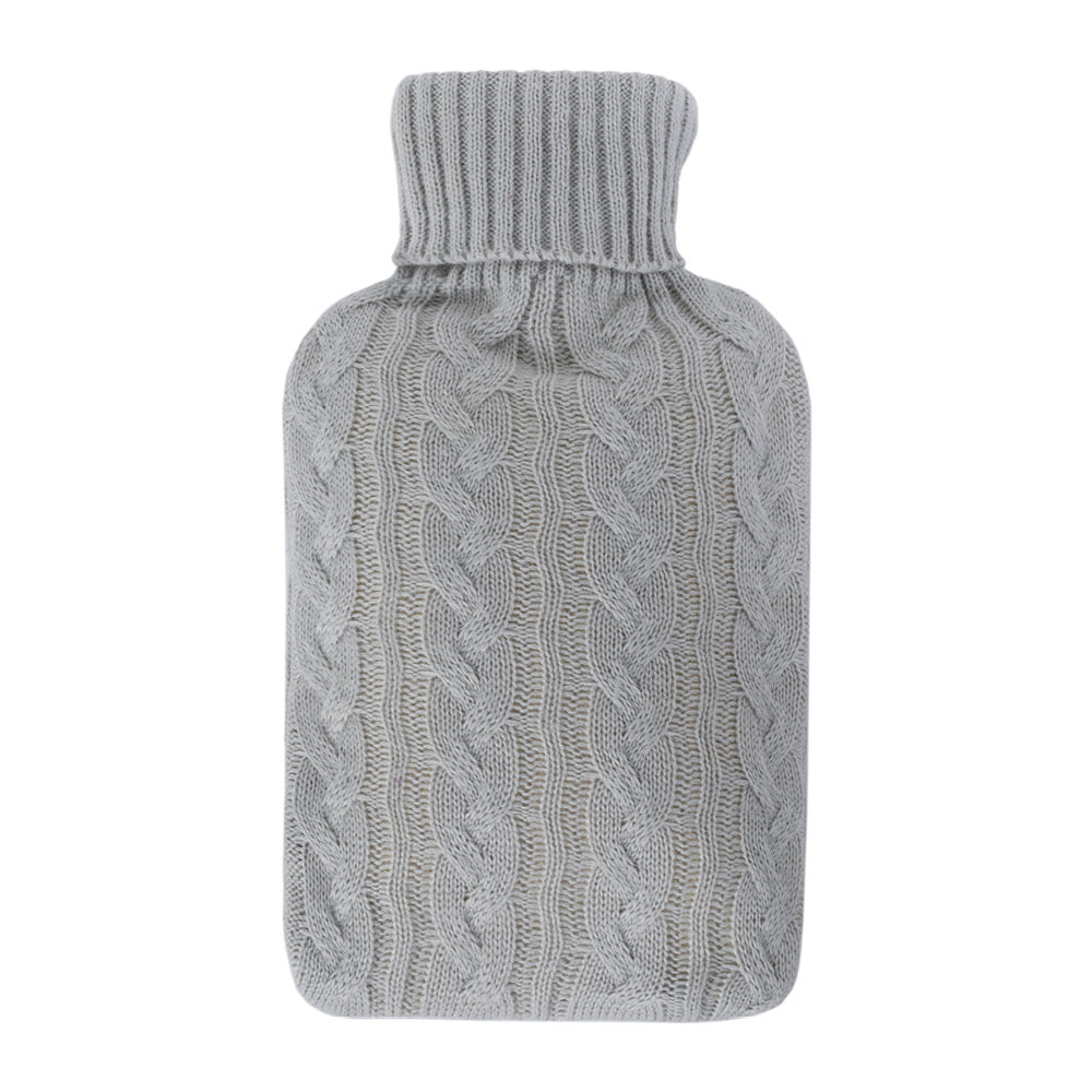 Cable Knit Hot Water Bottle | Gray