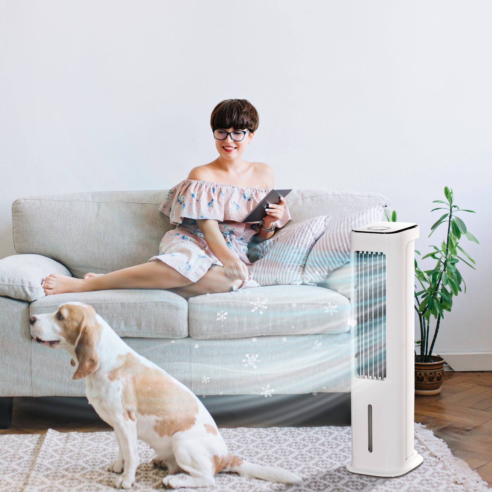 Evaporative Air Cooler With Timer, Oscillating, Ice Cooling