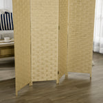 4 Panel Folding Room Dividers For Wall Privacy Screen Panels | One Size | Brown