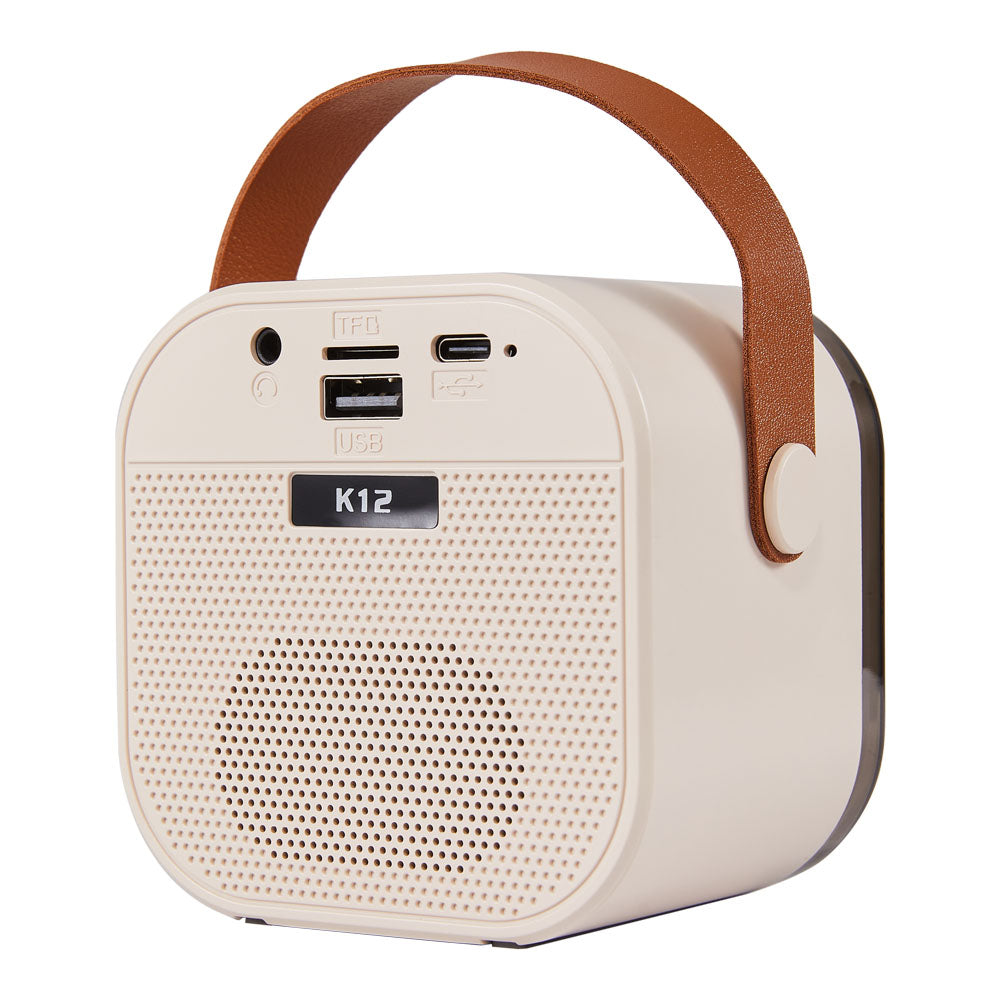 Portable Karaoke Speaker With Two Wireless Microphones And Rgb Lights | White