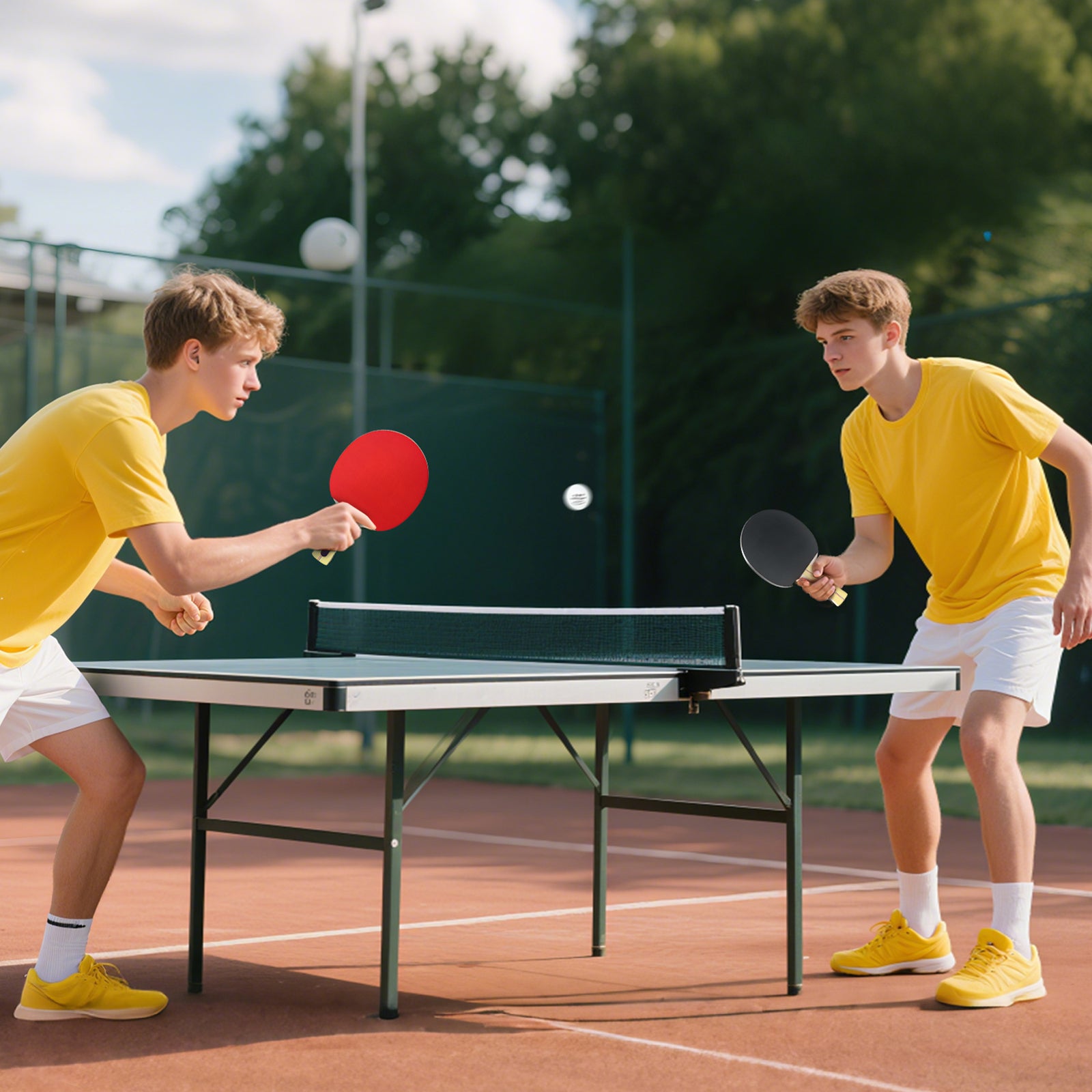 SPORTNOW Table Tennis Rackets, Portable Table Tennis Set W/ 4 Bats, 8 Balls