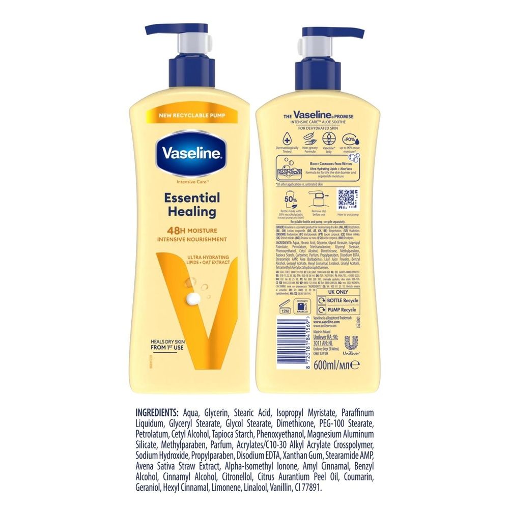 Intensive Care Essential Healing Body Lotion, 600ml For Dry Skin Care | Set of 9