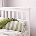 Rio White Wooden Kids Bed With Spring Mattress | Single | White