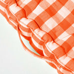 Block Check Cotton Gingham Floor Cushion | 50cm x 50cm | Orange