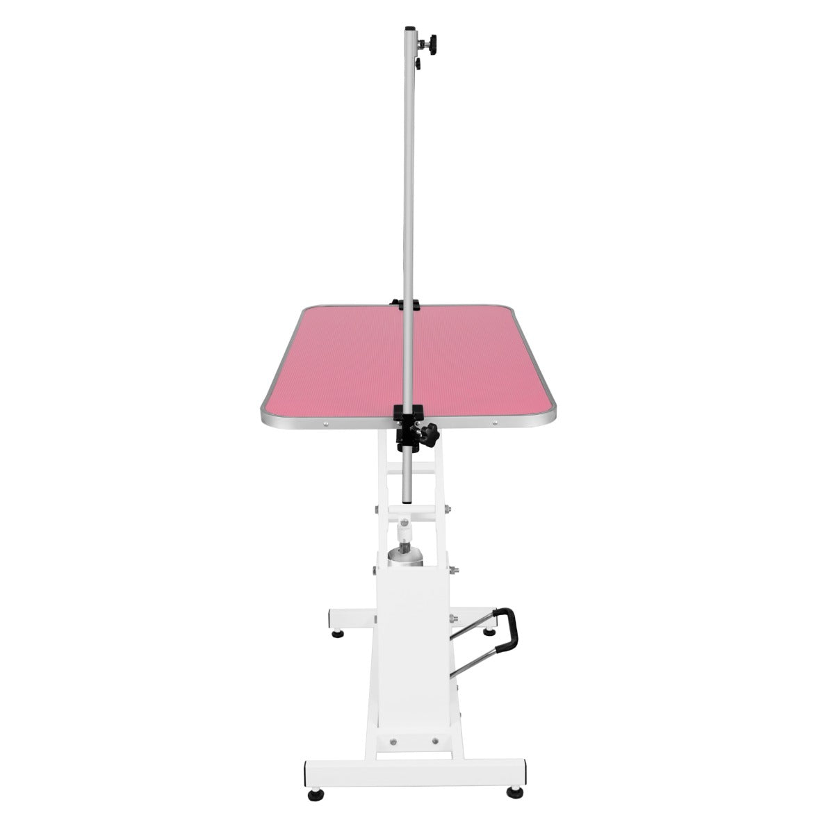 White Hydraulic Grooming Table | Pink