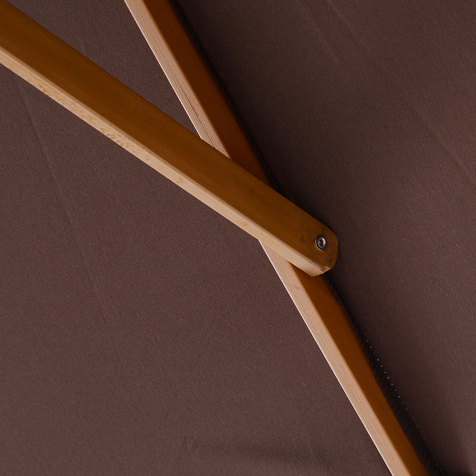 Wooden Garden Parasol Sun Shade Outdoor Umbrella Canopy | Brown