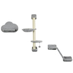 Cat Wall Furniture W/ Hammock, Platforms, Ladder, Scratching Post - Grey