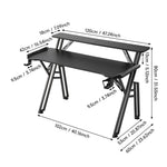 2-tier Gaming Desk With Mouse Pad, Cup Holder & Headphone Hook Sturdy Computer Table With Rgb Led Lights, App & Remote Control 120/140/160cm W | Small