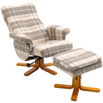 Recliner Chair And Footstool Pu Leather Wooden Base | One Size | Multi Colour