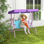 2 Seater Kids Swing Chair, Fairy-themed With Adjustable Canopy