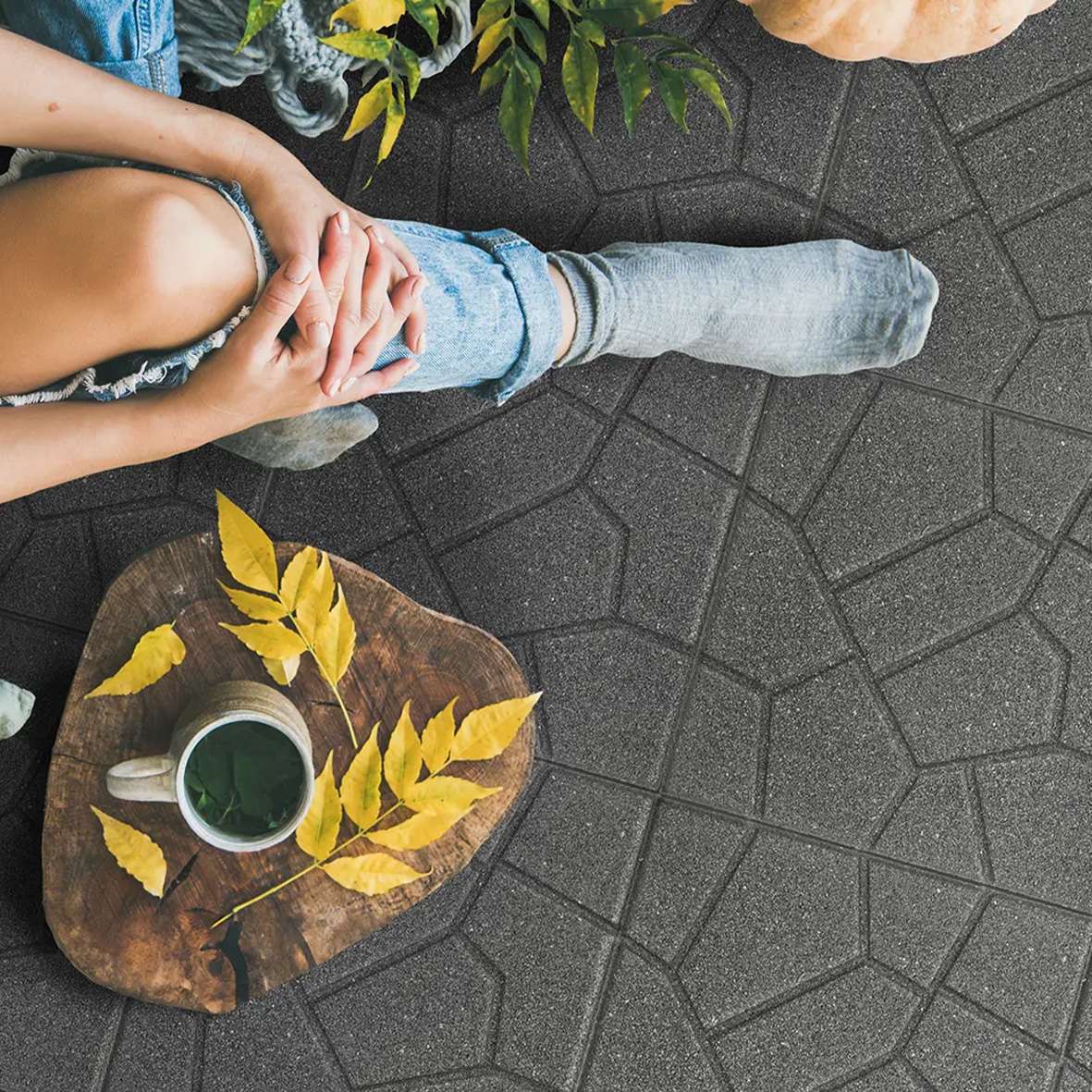 Reversable Garden Stepping Stones Decking Paver 40x40cm | Set of 1 | Dark Grey